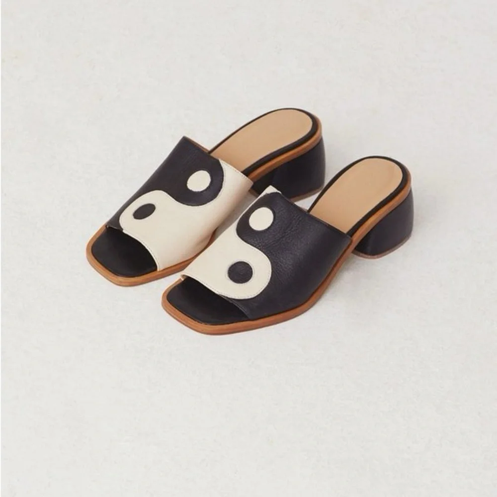 Paloma Wool Balance Talia Yin Yang Leather Heels - Picture 1 of 8
